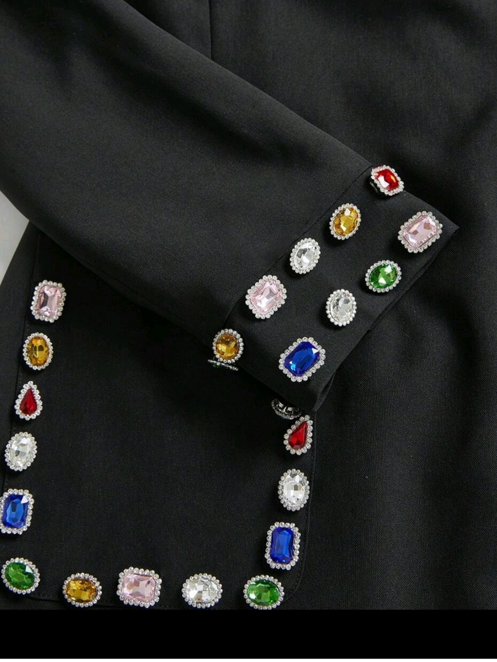 Black Long-Sleeve Jewel-Trim Shift Dress - Picture 8 of 15